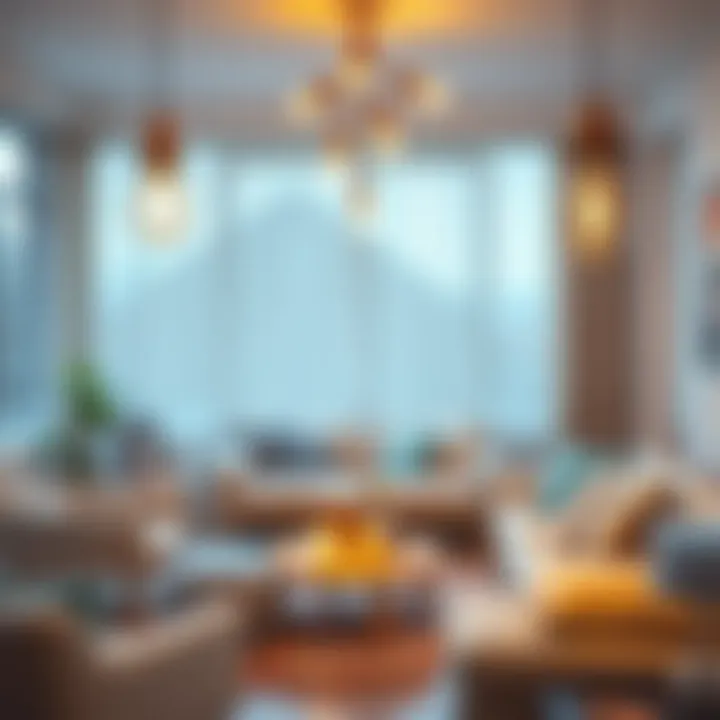 Cozy living room illuminated by soft white Edison bulbs