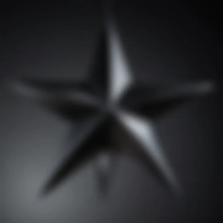 Close-up of a unique black star light design showcasing craftsmanship