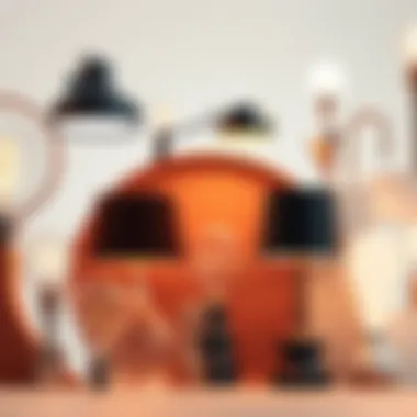 An aesthetic arrangement of various LED lamps in different designs