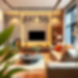 Elegant design of multifunctional hangers displayed in a modern living room setting