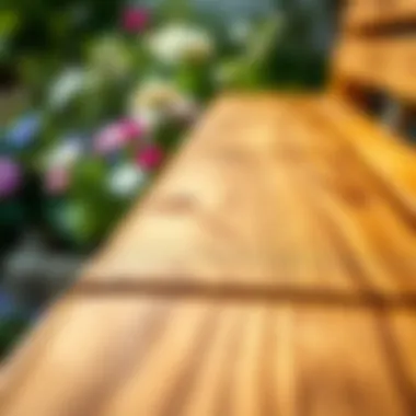 Quality Wood Grain in Garden Benches Close-up of quality wood grain used in garden benches
