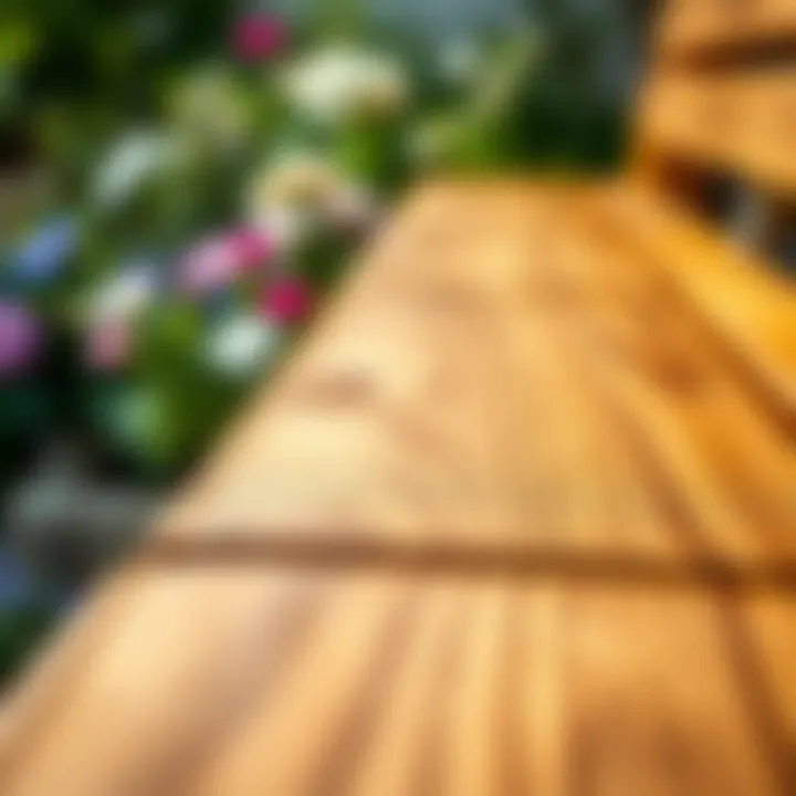 Quality Wood Grain in Garden Benches Close-up of quality wood grain used in garden benches