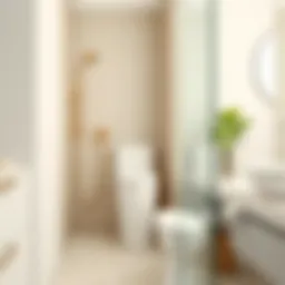 Elegant shower toiletry holder in modern bathroom setting