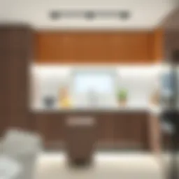 Elegant plug-in under cabinet lighting in a modern kitchen