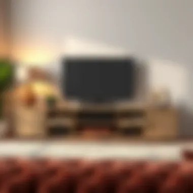 Stylish Media Console Stylish media console with ample storage for accessories and decor around a 65-inch television