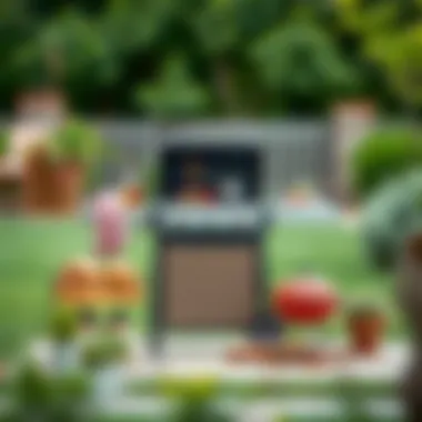 Perfect Grill for Small Gatherings An outdoor setup featuring an ideal BBQ grill for a small gathering