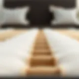 Detailed view of box spring slats and their arrangement