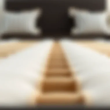 Detailed view of box spring slats and their arrangement