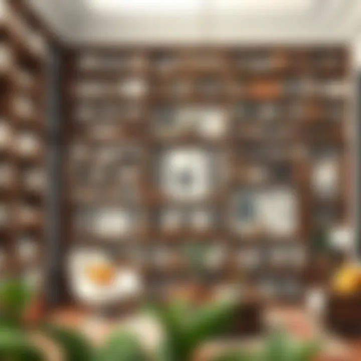 Large bookcase filled with various books and decorative items