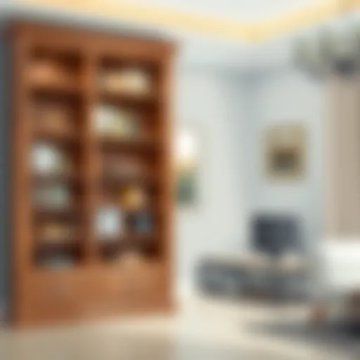 Elegant Wooden Bookcase Elegant wooden bookcase showcasing standard dimensions