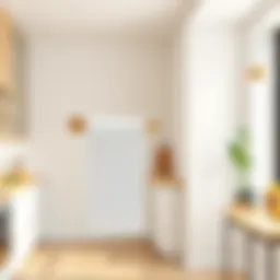 Sleek and modern wall-hung paper towel holder in a minimalist kitchen setting