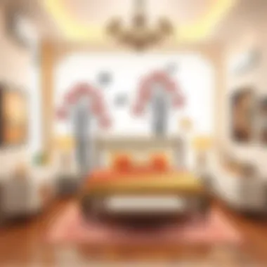 Chic Bedroom Adorned with Stylish Wall Decals Chic bedroom with stylish wall decals