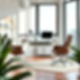 Modern home office desk with ergonomic design